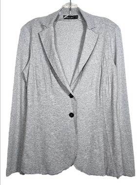 Marc Cain Light Grey 100% Cotton Blazer, Size N4 (8) ~ VGUC